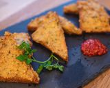 A picture of step 5 of Shrimp toast.