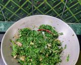 A picture of step 3 of Okra Amaranth Fry.