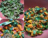 A picture of step 5 of Spinach Potato Dry Subji. Aloo Palak.