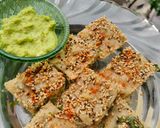 A picture of step 8 of Barley Peri Peri Dhokla.