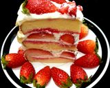 รูปขั้นตอนการทำที่ 5 ของ สตรอว์เบอร์รี่🍓ช็อตเค้ก🍓(เค้กนุ่ม หวานน้อย) strawberry 🍓shortcake cake🍓
