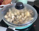 Foto del paso 2 de la receta: Spaghettis con pollo y champiñones en salsa cremosa