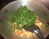 A picture of step 3 of Palak Aloo.