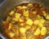 A picture of step 8 of Aloo bangan ki sabzi (eggplant curry with potato).