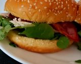 A picture of step 5 of My Chicken & Bacon Sandwich 😍#Lunch #2Flavours.