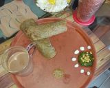 A picture of step 3 of Pearl millet and hours gram dal dosa .