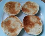 A picture of step 1 of St Patricks Day Shamrock Toasted Muffins, GF DF EF SF NF.