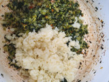 Calabaza rellena con espinaca, brócoli y arroz