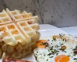 Foto del paso 6 de la receta: Domingo de Waffles de pan de bono saludables con queso de almendra y bocadillo 😜