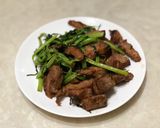 空心菜炒五花肉的食譜步驟4照片