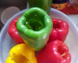 A picture of step 1 of Stuffed Peppers with Rice and Ground Beef (Nasi Mahsi, an Arab Specialty).