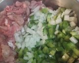 A picture of step 2 of Pepper, Pork, and Onion, Ramen.