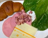 A picture of step 1 of Omu Sandwich (Sandwich wrapped with egg fry).