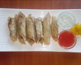 A picture of step 4 of Cottage cheese chilli cigars (paneer chilli cigars)🧅🍅🌿.