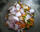A picture of step 1 of Kashmiri Pulao.