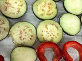 Hamburguesa veggie de berenjena y pimiento rojo 🍆🌶