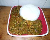 A picture of step 5 of Tuwon shinkafa & ogbono with okro soup.