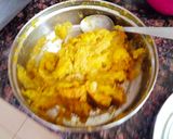 A picture of step 1 of Kofta curry with leftover pumpkin sabzi.