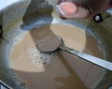 A picture of step 4 of Salted Caramel Panna Cotta Topped with Praline.