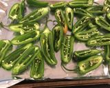 A picture of step 3 of Roasted Pepperoni and cheese stuffed Jalapeños.