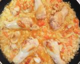 A picture of step 5 of Outdoor Cooking Recipe - Chicken Drumettes Paella.