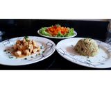 Foto del paso 11 de la receta: Pollo a la naranja🍊 con arroz verde 🍚🥬y Ensalada colour🥗