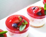A picture of step 12 of Strawberry Mousse and No-bake Cheesecake.