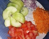 A picture of step 1 of Eastern Mediterranean salad.