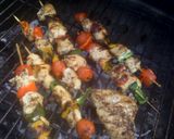 A picture of step 5 of sunshine 's grilled chicken kabobs.