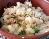 Foto del paso 5 de la receta: Pasta corta c/salsa de queso y albahaca 🧀🌿