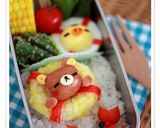 A picture of step 13 of Charaben Rilakkuma made from Mini Sausages.