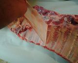 A picture of step 2 of Apple juice ribs or Labor day ribs.