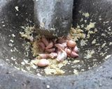 A picture of step 2 of Galangal sauce for Thai grill.