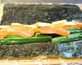 A picture of step 2 of California Rolls and Seattle Rolls.