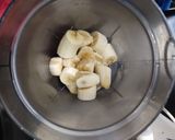 A picture of step 2 of Eggless Banana Cake with chocolate chips.