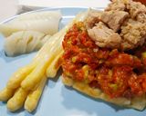 Foto del paso 7 de la receta Picadillo de aguacate sobre gofre de cebolleta