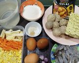 Foto langkah ke 1 dari resep Ramen Gulai Topping Telur Udang.
