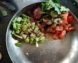 A picture of step 3 of Healthy stir fry representing Makhana Veggies Nuts and Fruits.