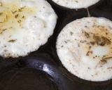 A picture of step 2 of Egg mini dosa with Schezwan chutney.