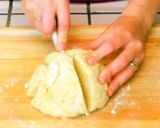 A picture of step 8 of Fresh Pasta Dough using stand mixer.
