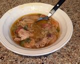 A picture of step 9 of MoMo Dean's Louisiana Gumbo.