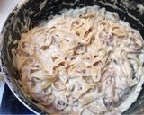 Foto del paso 4 de la receta Fettuccine Alfredo con Champiñones y Bacon