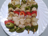 Brochetas de Rape y verduras en Freidora de aire