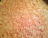 A picture of step 2 of red ground beef and rice.