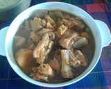 A picture of step 6 of Mondongo (tripe soup, menudo).
