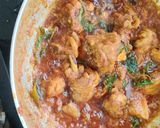 A picture of step 10 of Chettinad mint masala chicken.