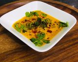 A picture of step 3 of Bhindi onion curry.