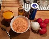 A picture of step 1 of Red lentils soup.