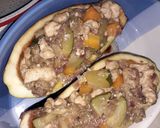 Joghurtos-húsos-zöldségragus padlizsán csónakok 🍆 recept fázis 6 fotója