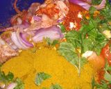 A picture of step 1 of Chicken PatraPada.